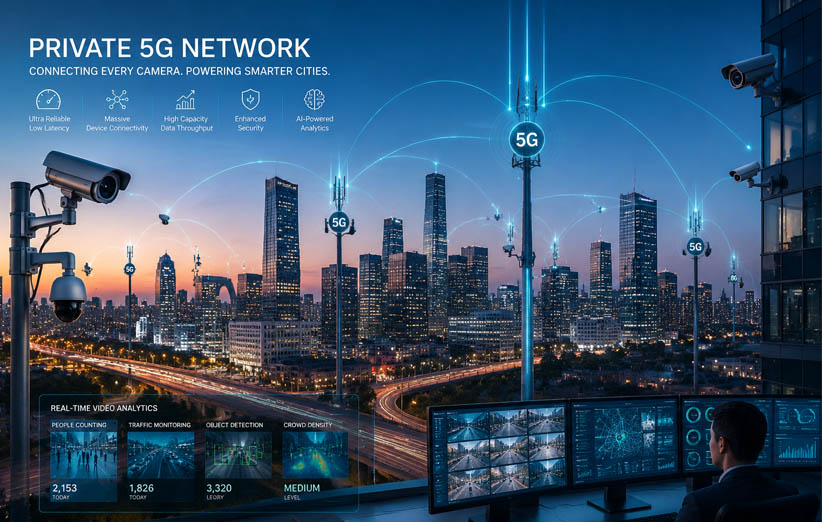 Private 5G در پروژه‌های امنیتی و نظارت تصویری گسترده
